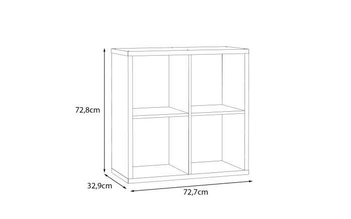 Regal Mauro, Beton-Nachbildung, 72,7 x 72,8 cm-03