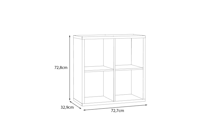 Regal Mauro, Sonoma Eiche-Nachbildung, 72,7 x 72,8 cm-06