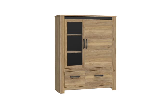 Vitrine San Cayetano, Mauvella Eiche-Nachbildung, 143,7 cm-02