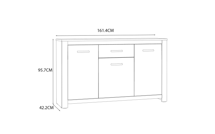 Kommode San Cayetano, Mauvella Eiche-Nachbildung, 161,4 cm-06