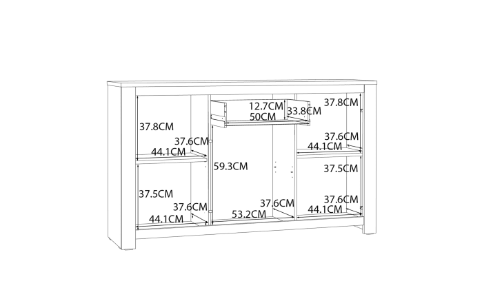 Kommode San Cayetano, Mauvella Eiche-Nachbildung, 161,4 cm-07