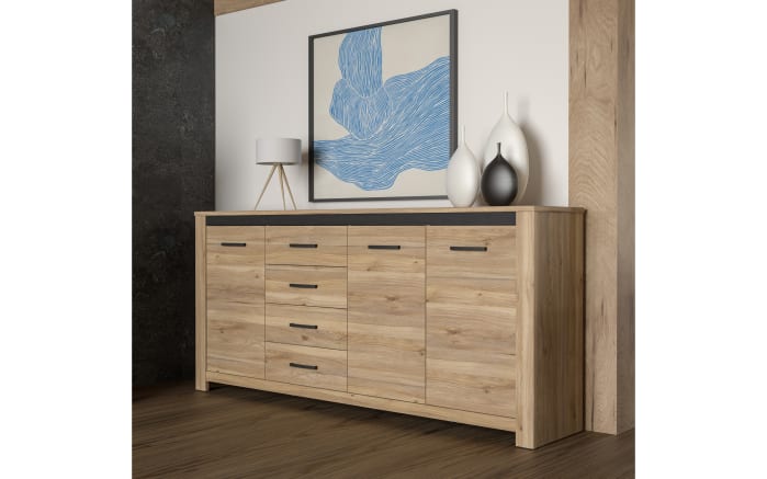 Kommode San Cayetano, Mauvella Eiche-Nachbildung, 206 cm-01