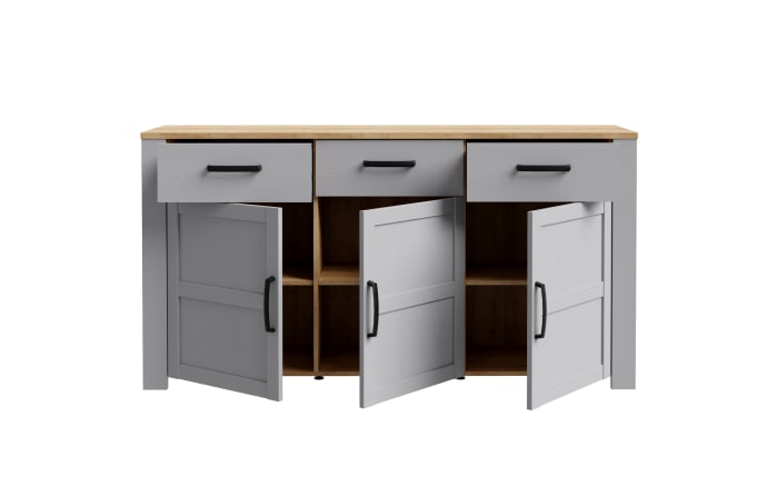 Sideboard Bohol, Riviera Eiche-Nachbildung/grau, 166,1 cm-04
