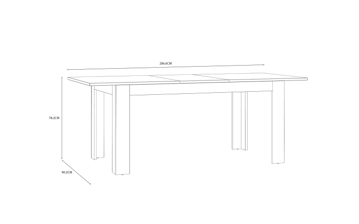 Esstisch Bohol, Riviera Eiche-Nachbildung/grau, inkl. Ausziehfunktion-06