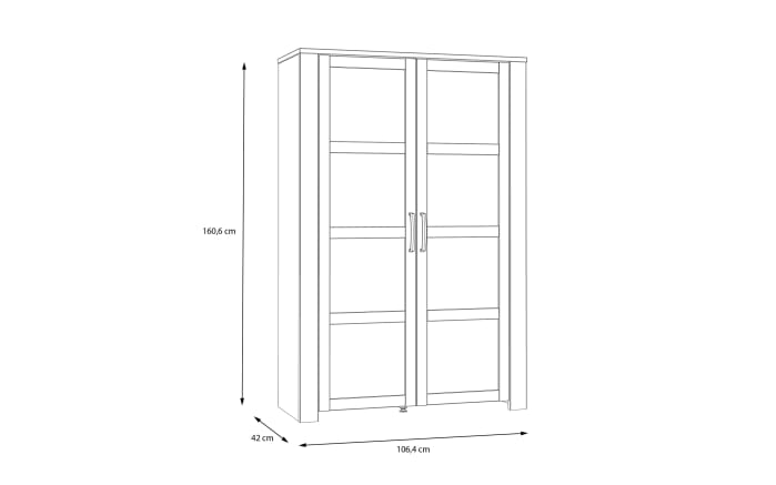 Vitrine Bohol, Riviera Eiche-Nachbildung/grau, 106,4 cm-06