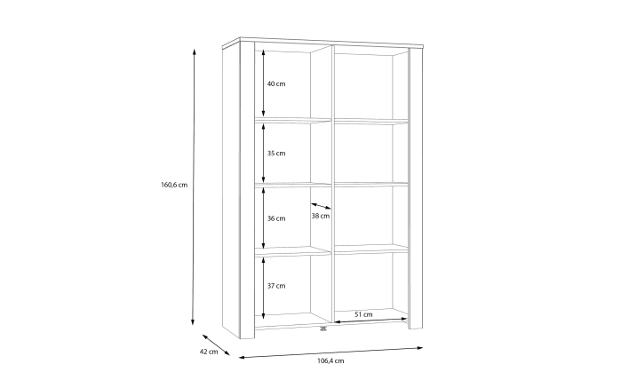Vitrine Bohol, Riviera Eiche-Nachbildung/grau, 106,4 cm-07