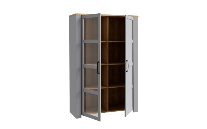 Vitrine Bohol, Riviera Eiche-Nachbildung/grau, 106,4 cm-04