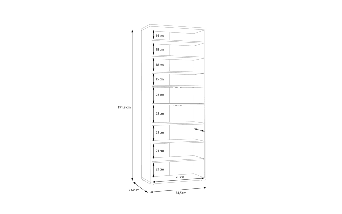 Schuhschrank Alice Springs, Artisan Eiche-Nachbildung, inkl. Push-to-Open Funktion-08