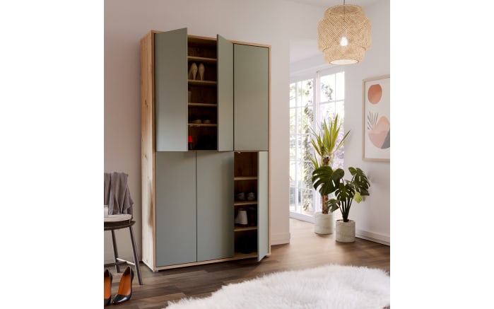 Schuhschrank Alice Springs, Artisan Eiche-Nachbildung/salbeigrün, inkl. Push-to-Open Funktion-03