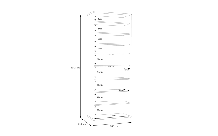 Schuhschrank Alice Springs, Artisan Eiche-Nachbildung, grau, inkl. Push-to-Open Funktion-08
