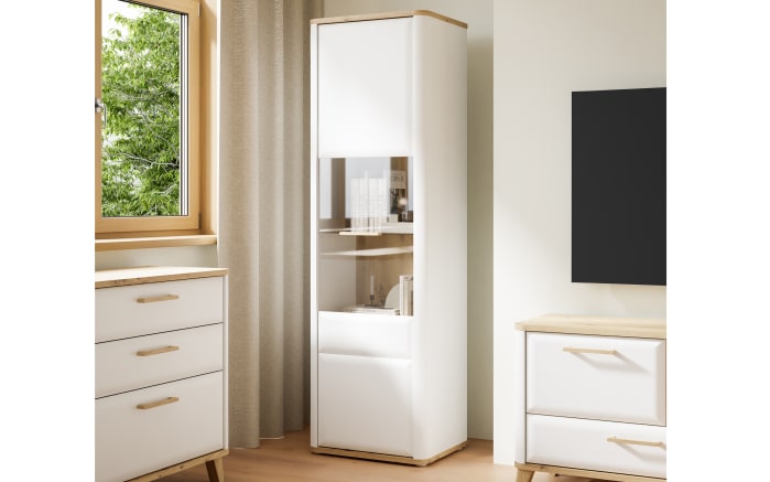 Vitrine Wardiol, Artisan Eiche-Nachbildung/weiß-01