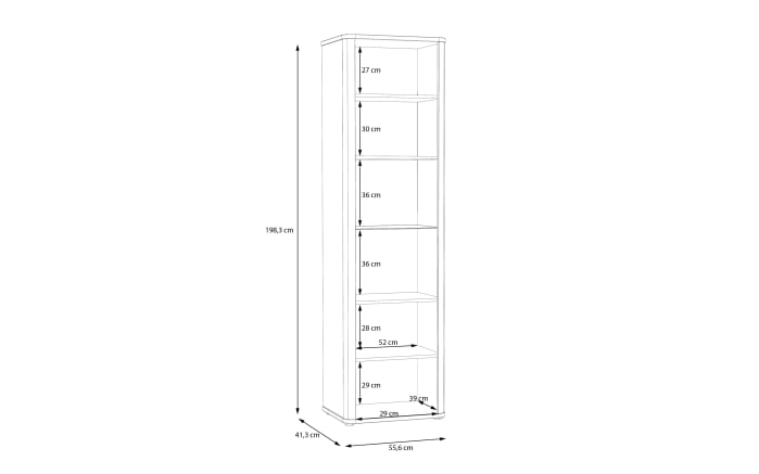 Vitrine Wardiol, Artisan Eiche-Nachbildung/weiß-06