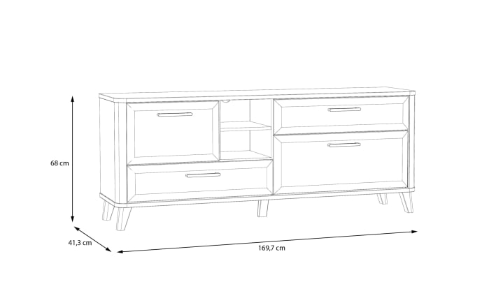 TV-Unterschrank Wardiol, Artisan Eiche-Nachbildung/weiß, 169,7 cm-06