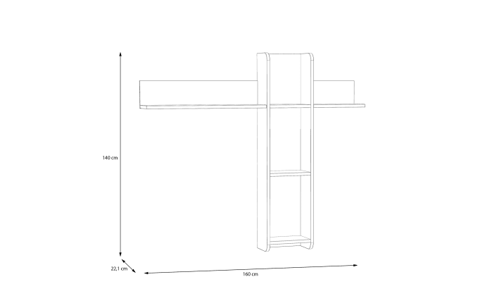 Wandregal Wardiol, Artisan Eiche-Nachbildung/weiß-04