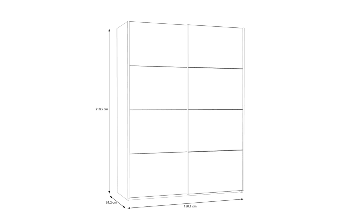 Kleiderschrank Schach & Matt 2, weiß/klar, 150,1 cm-06