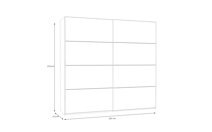 Kleiderschrank Schach & Matt 2, Artisan Eiche-Nachbildung/weiß, 220,1 cm-07