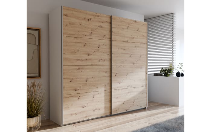 Kleiderschrank Schach & Matt 2, Artisan Eiche-Nachbildung/weiß, 220,1 cm-02