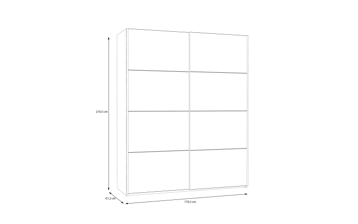 Kleiderschrank Schach & Matt 2, weiß, 170,3 cm-06
