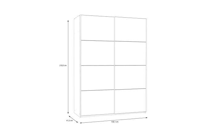 Kleiderschrank Schach & Matt 2, weiß/Artisan Eiche-Nachbildung, 150,1 cm-07