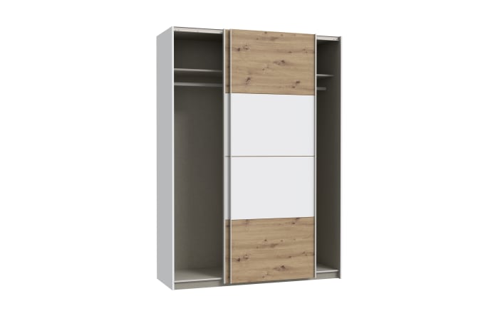 Kleiderschrank Schach & Matt 2, weiß/Artisan Eiche-Nachbildung, 150,1 cm-05