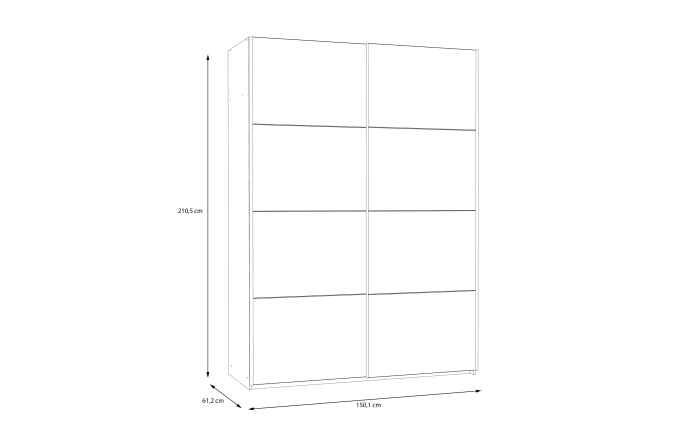 Kleiderschrank Schach & Matt 2, weiß, 150,1 cm-06