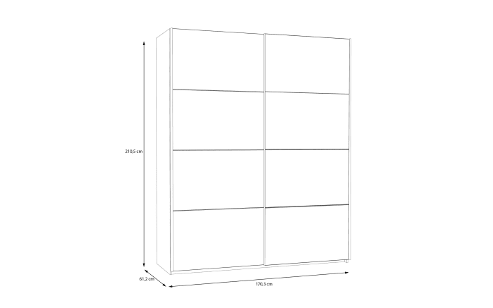 Kleiderschrank Schach & Matt 2, weiß/klar, 170,3 cm-06