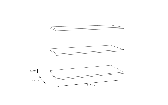 Einlegeböden Vodol, grau, 117,2 x 52,7 cm, 3er Set-04