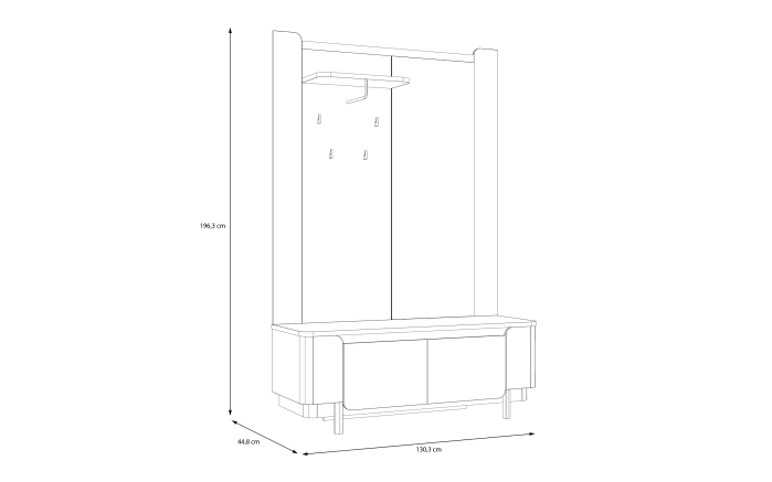 Garderobe Vodol, sandfarbig/schwarz-06