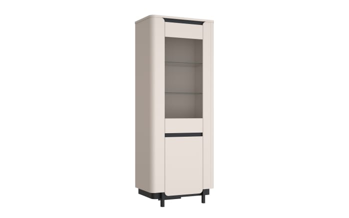 Vitrine Vodol, sandfarbig/schwarz, 75,6 cm-02