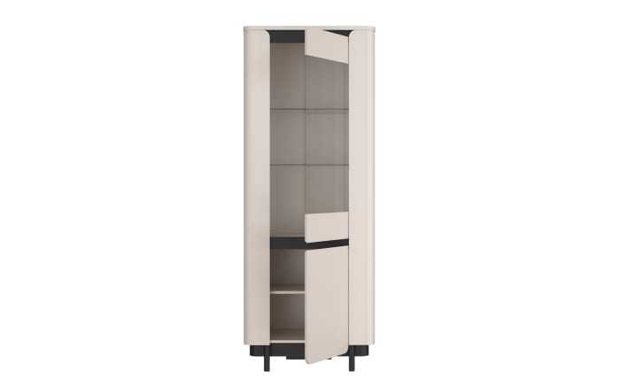 Vitrine Vodol, sandfarbig/schwarz, 75,6 cm-04