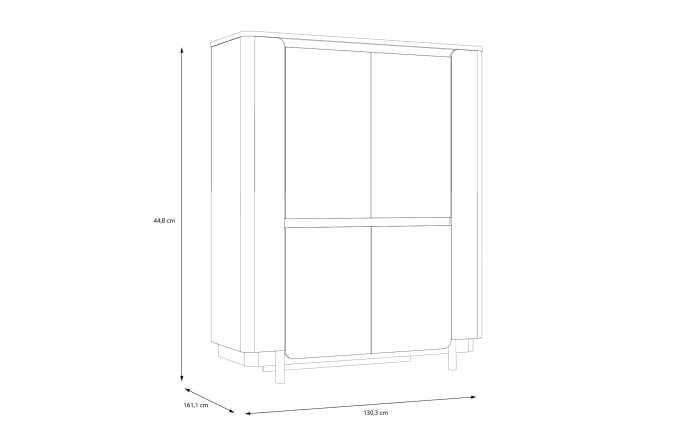 Highboard Vodol, sandfarbig/schwarz-06