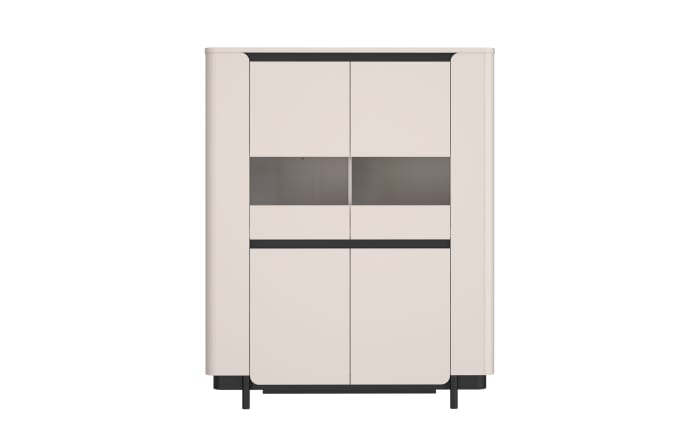 Vitrine Vodol, sandfarbig/schwarz, 130,3 cm-03