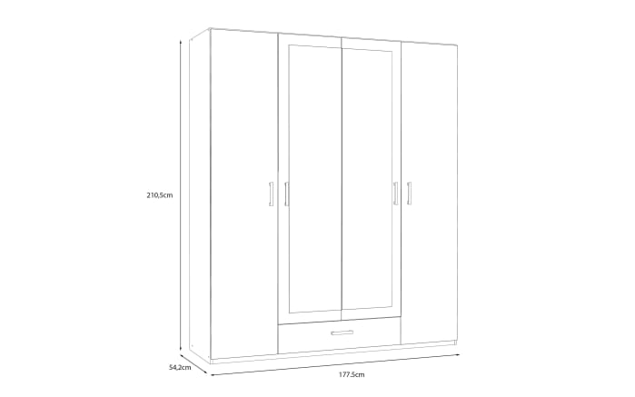 Kleiderschrank Econobox2, Mauvelle Eiche-Nachbildung, 177,5 cm-07