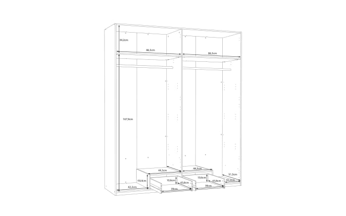 Kleiderschrank Econobox2, Mauvelle Eiche-Nachbildung, 177,5 cm-07