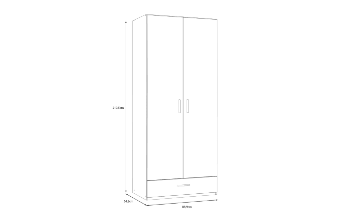 Kleiderschrank Econobox2, Mauvelle Eiche-Nachbildung, 88,9 cm-05