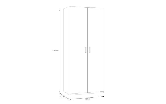 Kleiderschrank Econobox2, weiß, 88,9 cm-06