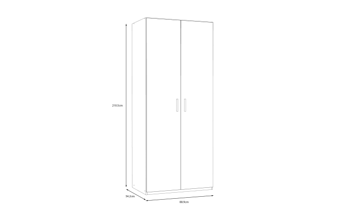 Kleiderschrank Econobox2, Mauvelle Eiche-Nachbildung, 88,9 cm-06