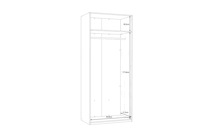 Kleiderschrank Econobox2, Mauvelle Eiche-Nachbildung, 88,9 cm-07