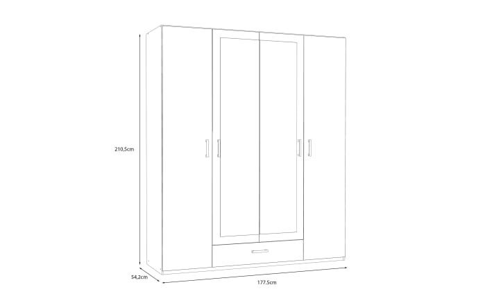 Kleiderschrank Econobox2, weiß, 177,5 cm-06