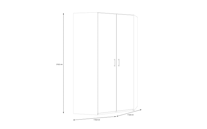 Eckkleiderschrank Econobox2, weiß, 116,8 cm-06
