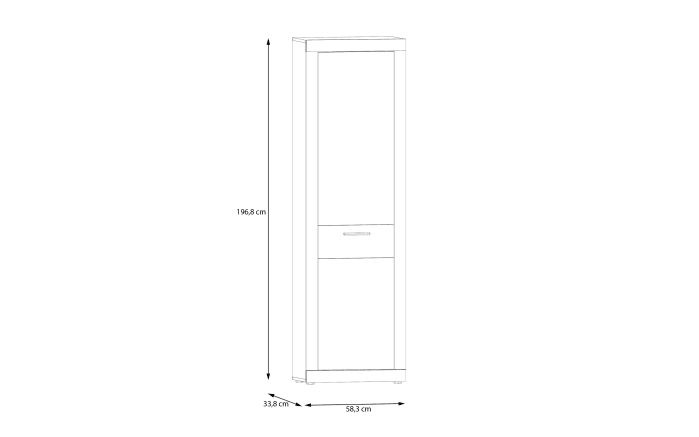 Garderobenschrank Baccio, Artisan Eiche-Nachbildung/weiß-05