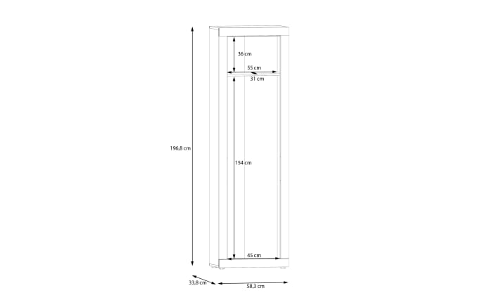 Garderobenschrank Baccio, Artisan Eiche-Nachbildung/weiß-06