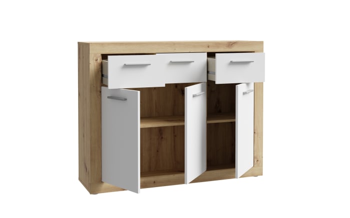 Kommode Baccio, Artisan Eiche-Nachbildung/weiß, 117,9 cm-04