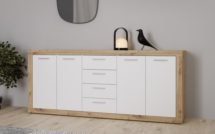 Sideboard Baccio, Artisan Eiche-Nachbildung/weiß, 197,1 cm-01