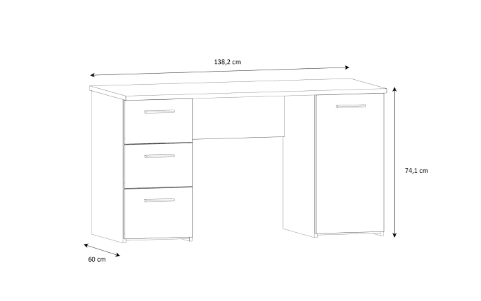 Schreibtisch Net106, Artisan Eiche Nachbildung-06
