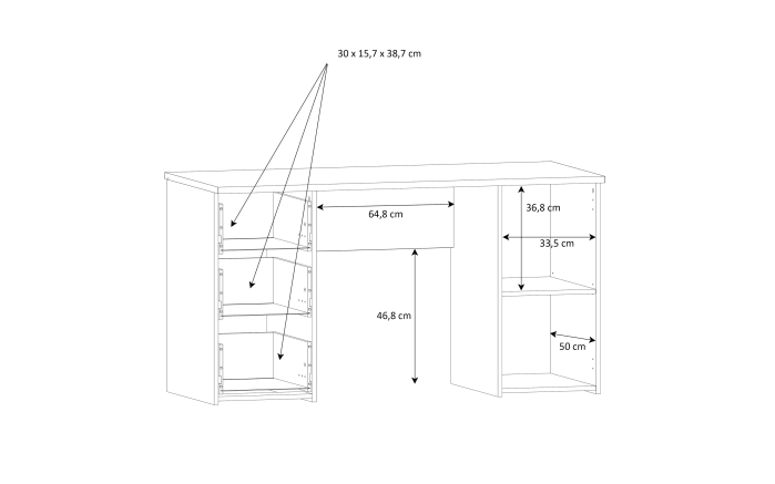 Schreibtisch Net307, Artisan Eiche Nachbildung-07