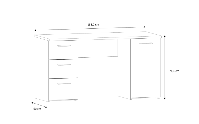 Schreibtisch Net106, Artisan Eiche Nachbildung/weiß-06