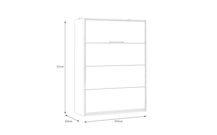 Multifunktionsbett Smart Room, Eiche-Nachbildung/weiß, 157,4 x 215 cm-06