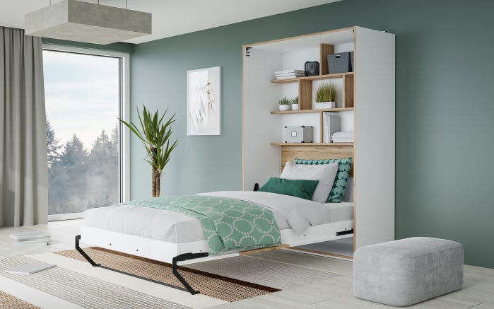 Multifunktionsbett Smart Room, Eiche-Nachbildung/weiß, 137,4 x 215 cm-01