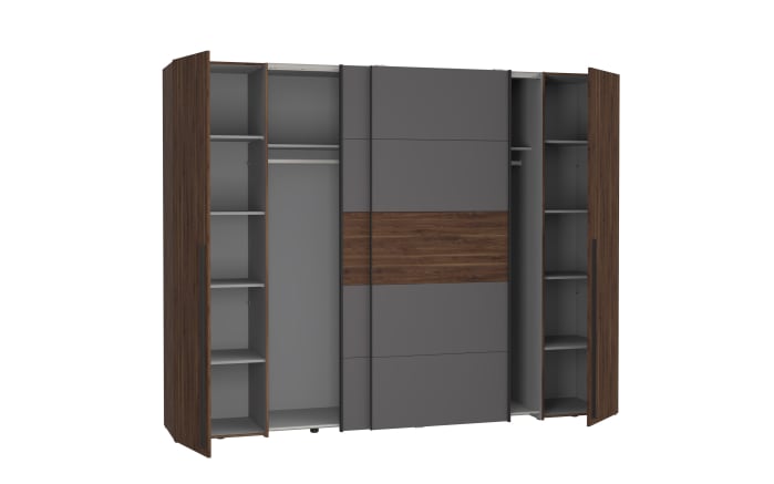 Kleiderschrank Narago, Walnuss-Nachbildung/grau-06